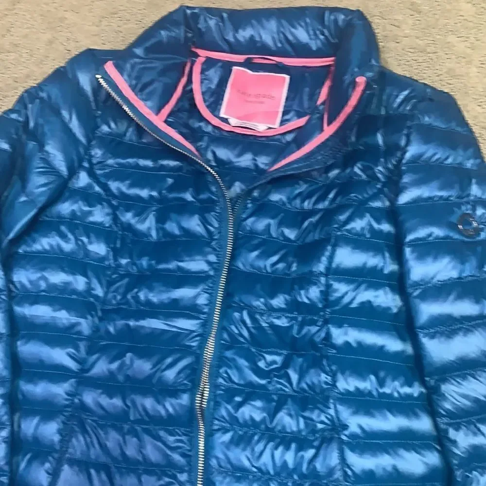 GORGEOUS Kate Spade School Essentials Women XS Packable Down Jacket Dark Peacock